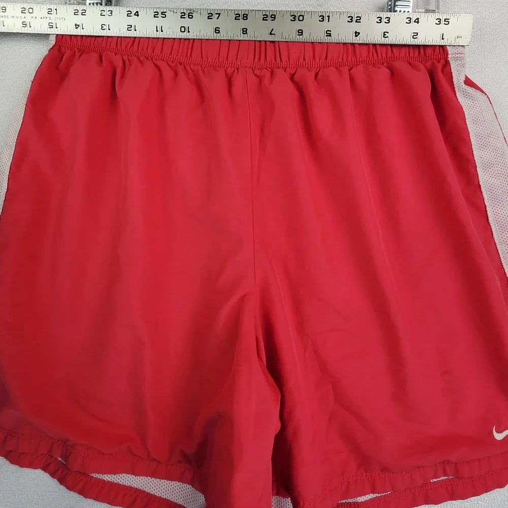 Nike Large L Red Performance Mesh Lined Athletic Running Shorts Gym Workout